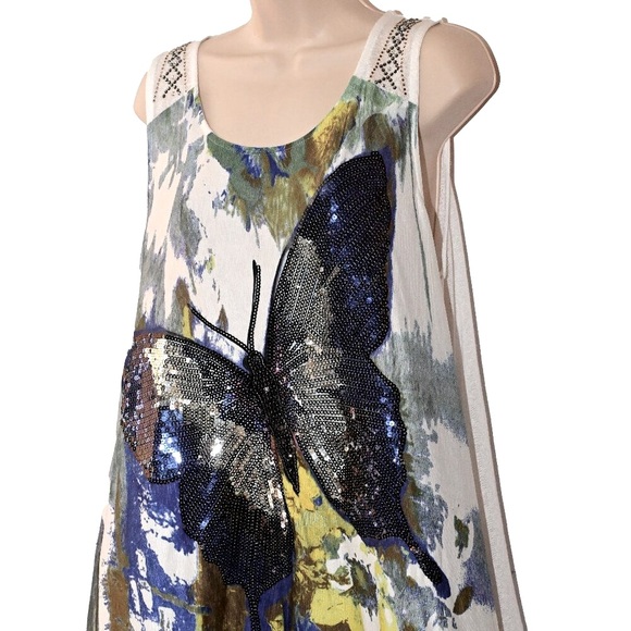 Vintage Concept Tops - VINTAGE CONCEPT- Embellished Tunic Top XL- Sparkling!!